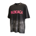 T-shirt effet usé gris et rose Balenciaga