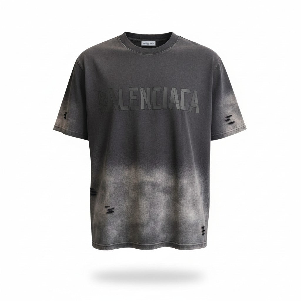 T-shirt effet usé gris Balenciaga