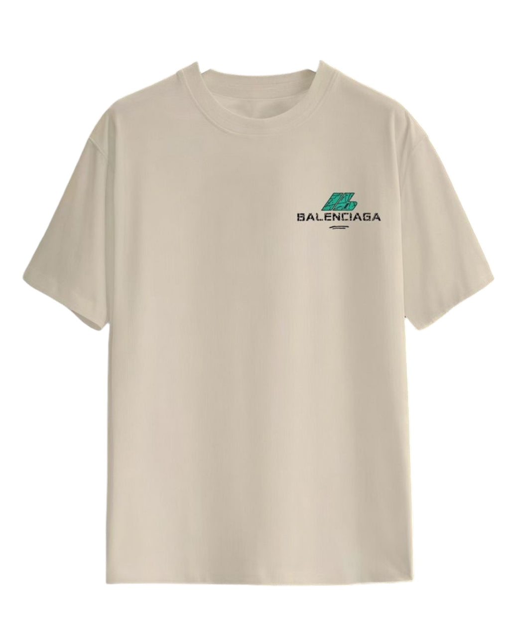 T-shirt blanc et vert Balenciaga