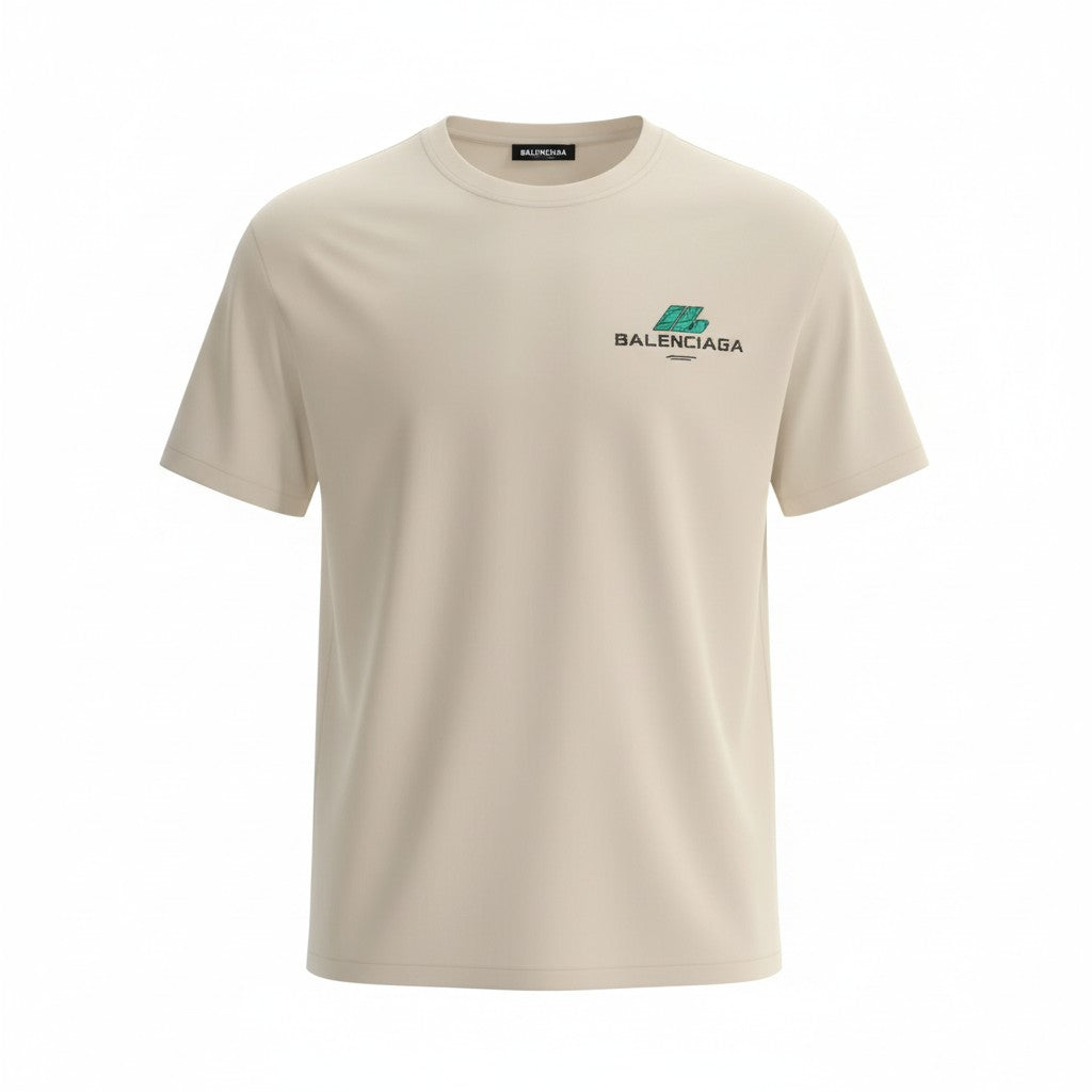 T-shirt blanc et vert Balenciaga
