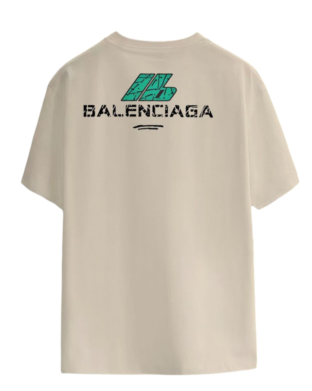 T-shirt blanc et vert Balenciaga