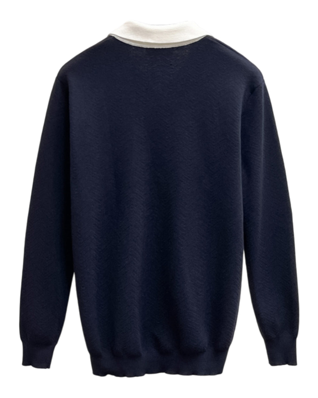 Sweat-shirt en col V bleu nuit Prada