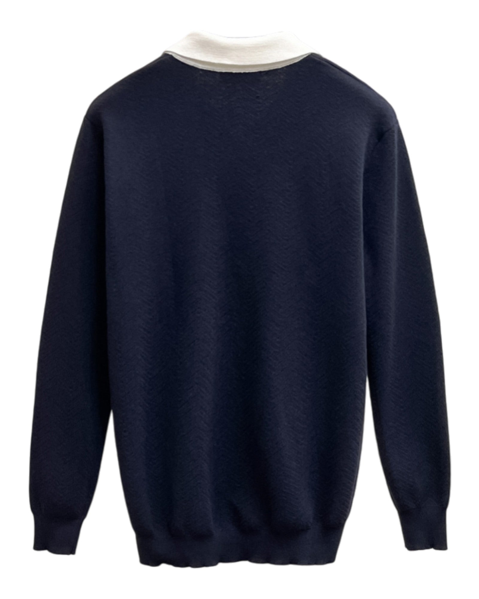 Sweat-shirt en col V bleu nuit Prada