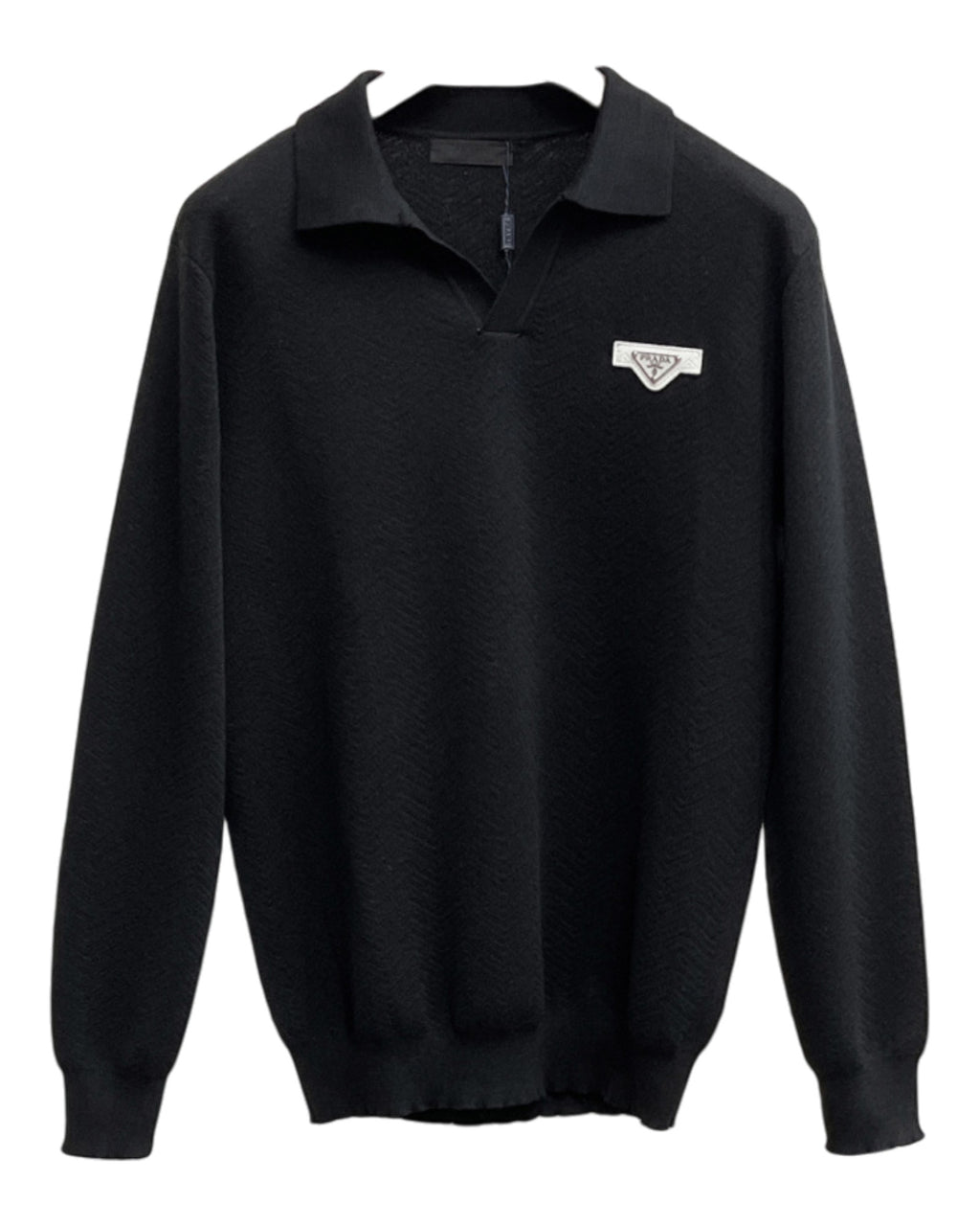 Sweat-shirt en col V noir Prada
