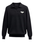 Sweat-shirt en col V noir Prada