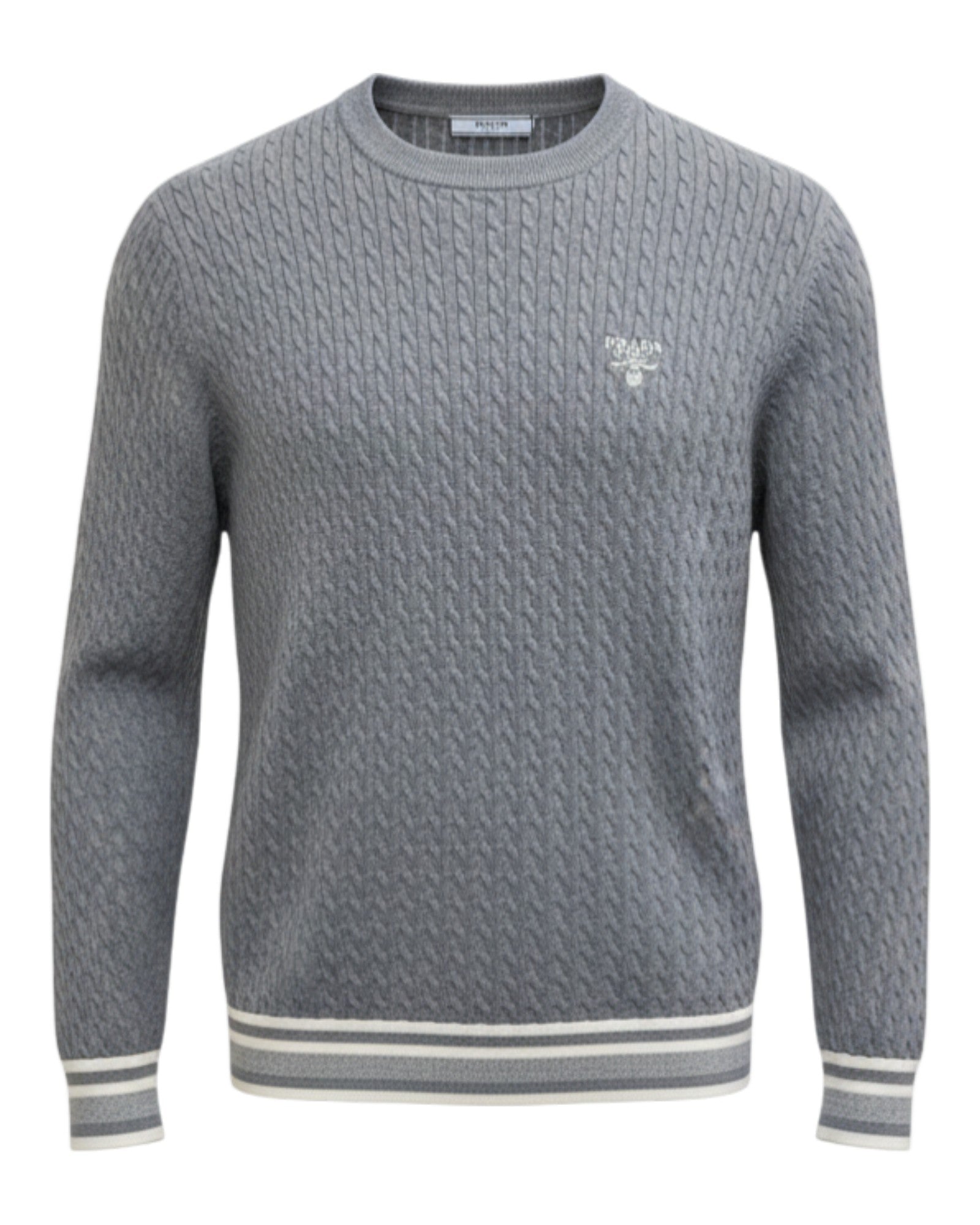 Sweat-shirt en maille gris Prada