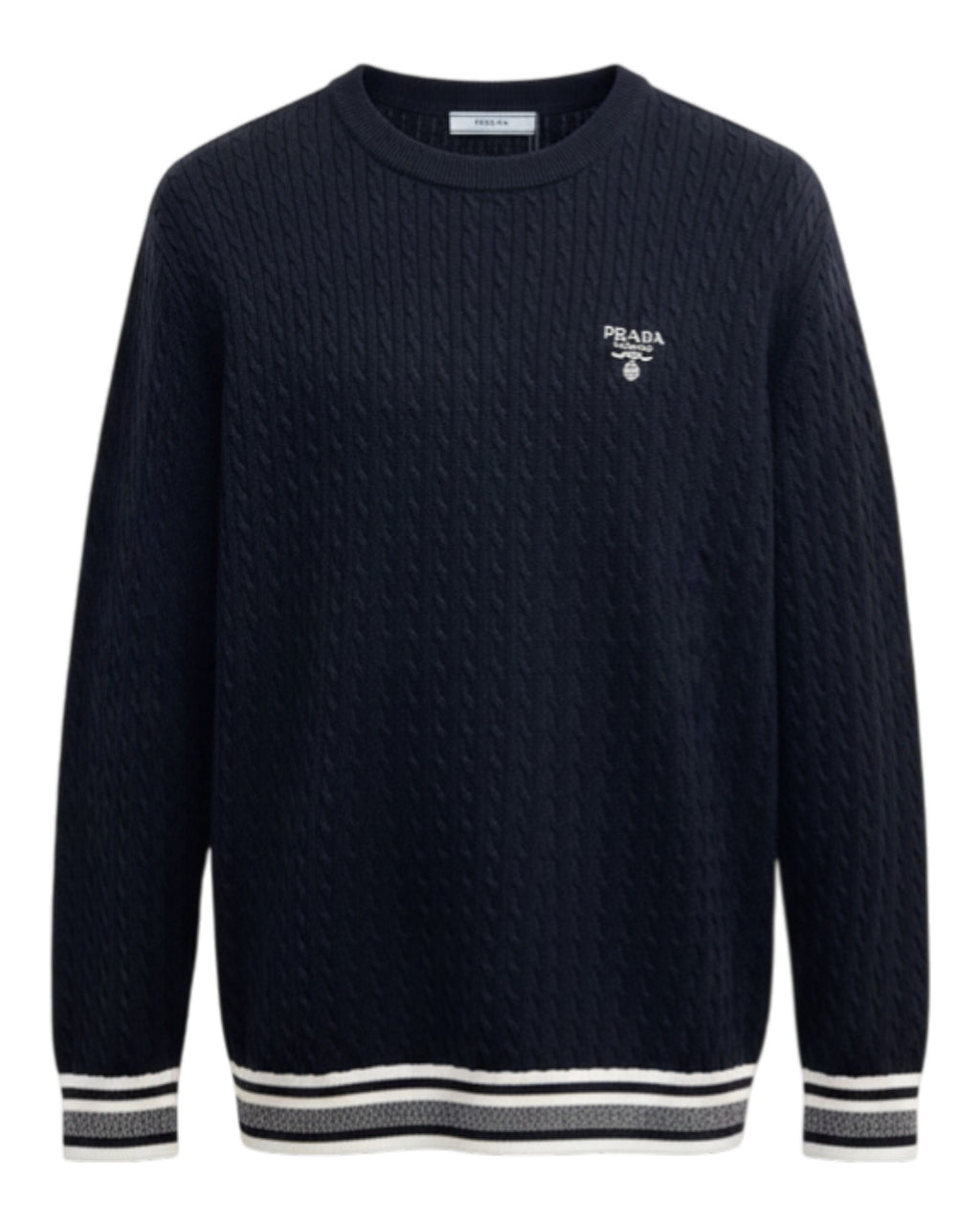 Sweat-shirt en maille bleu nuit Prada