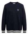 Sweat-shirt en maille bleu nuit Prada