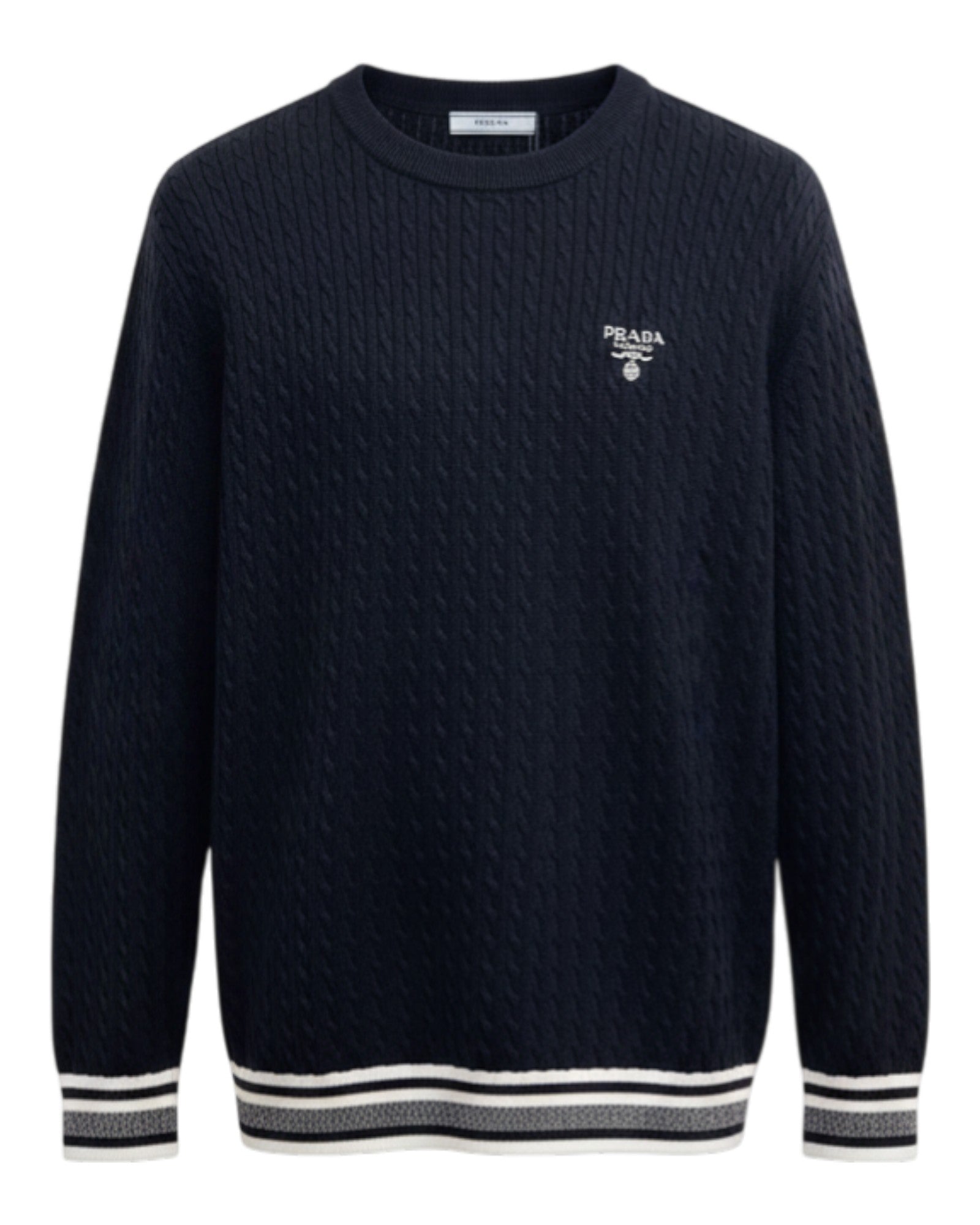 Sweat-shirt en maille bleu nuit Prada