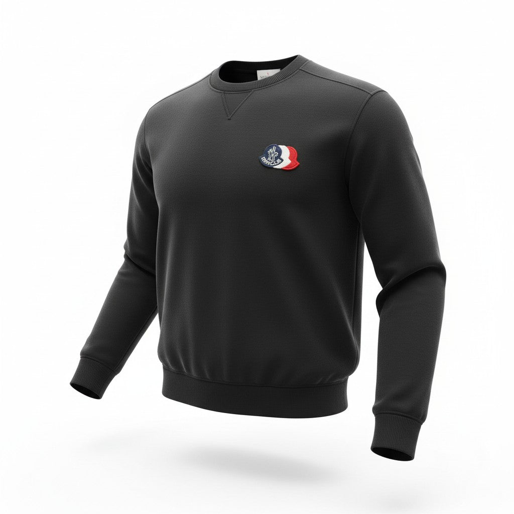 sweat-shirts triple logo noir Moncler