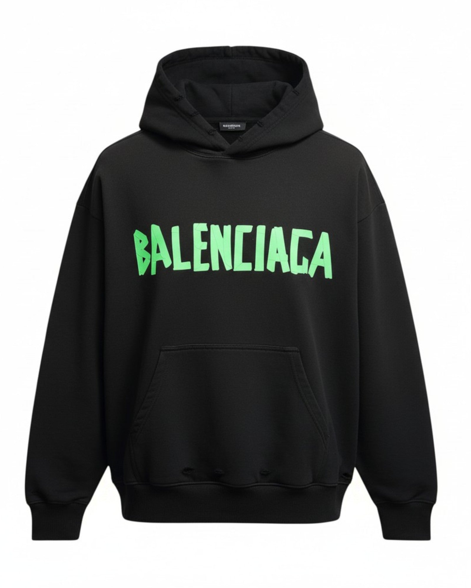 Sweat a capuche noir et vert Balenciaga