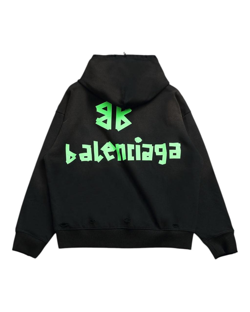 Sweat a capuche noir et vert Balenciaga