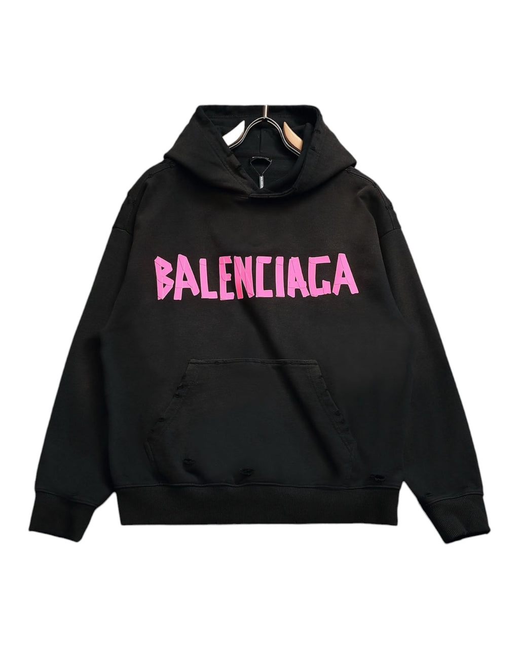 Sweat a capuche noir et rose Balenciaga