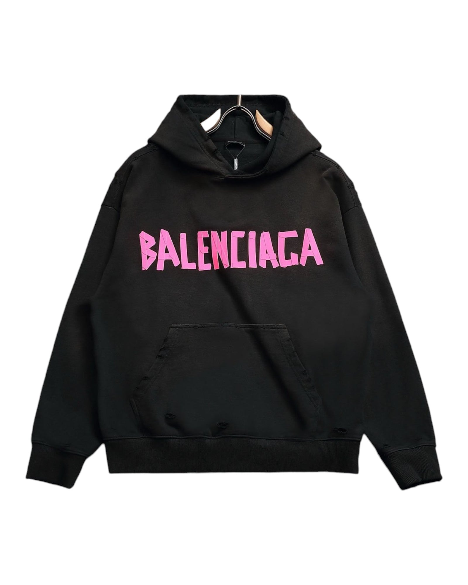 Sweat a capuche noir et rose Balenciaga