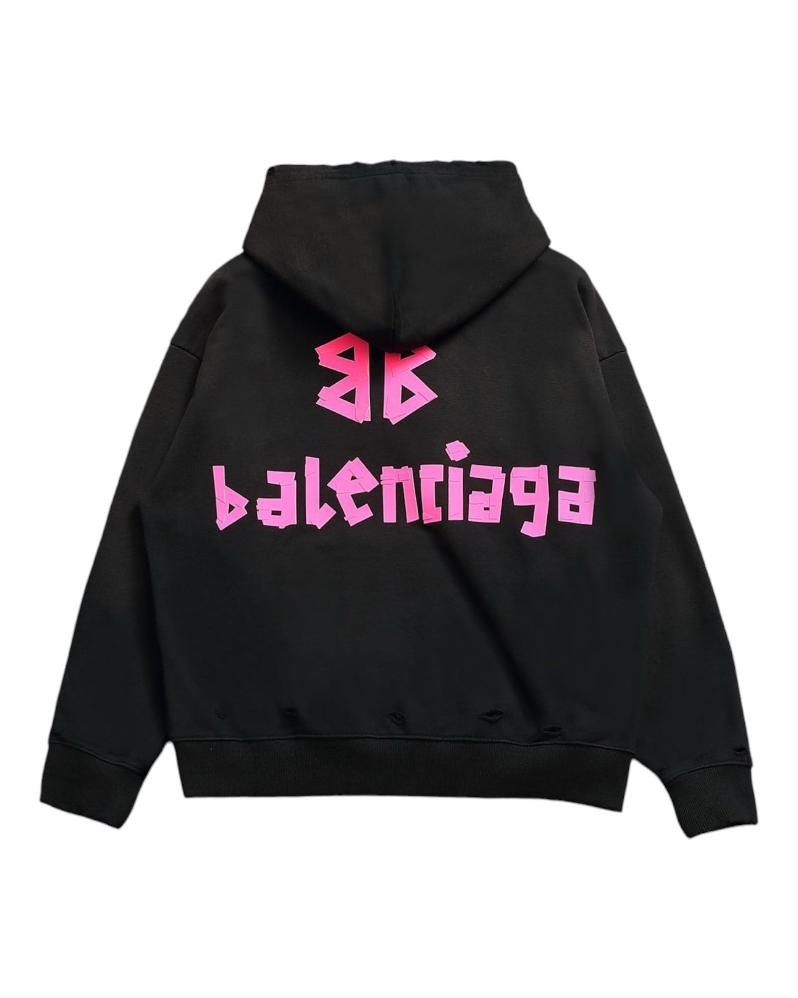 Sweat a capuche noir et rose Balenciaga