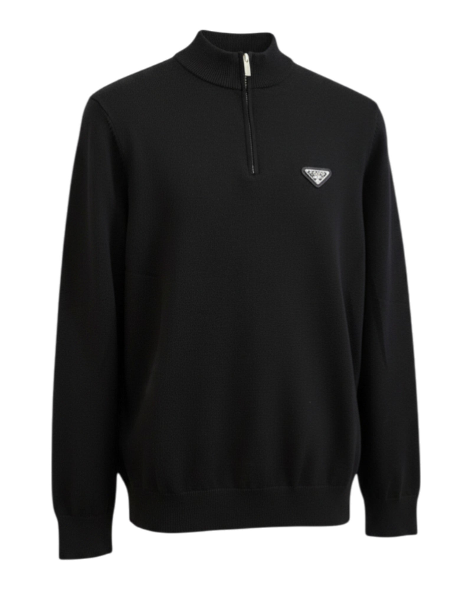 Sweat-shirt à zip noir Prada