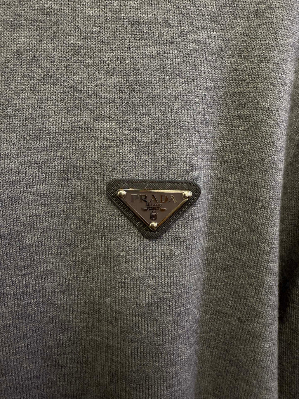 Sweat-shirt à zip gris Prada