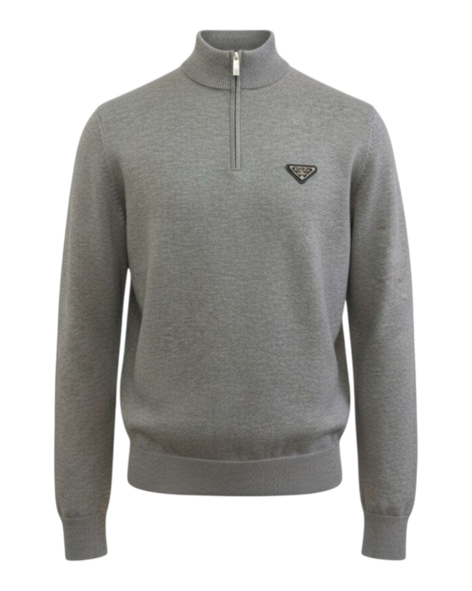Sweat-shirt à zip gris Prada