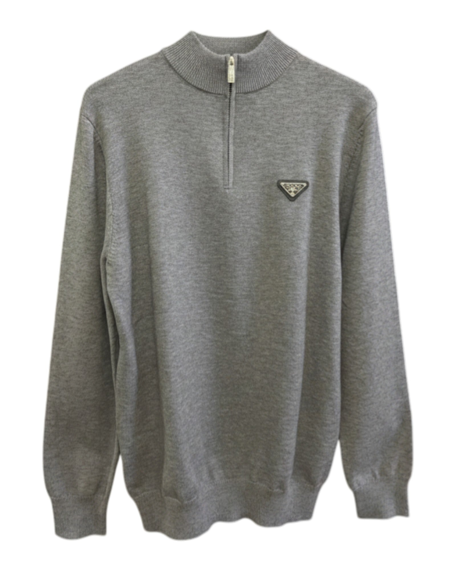 Sweat-shirt à zip gris Prada