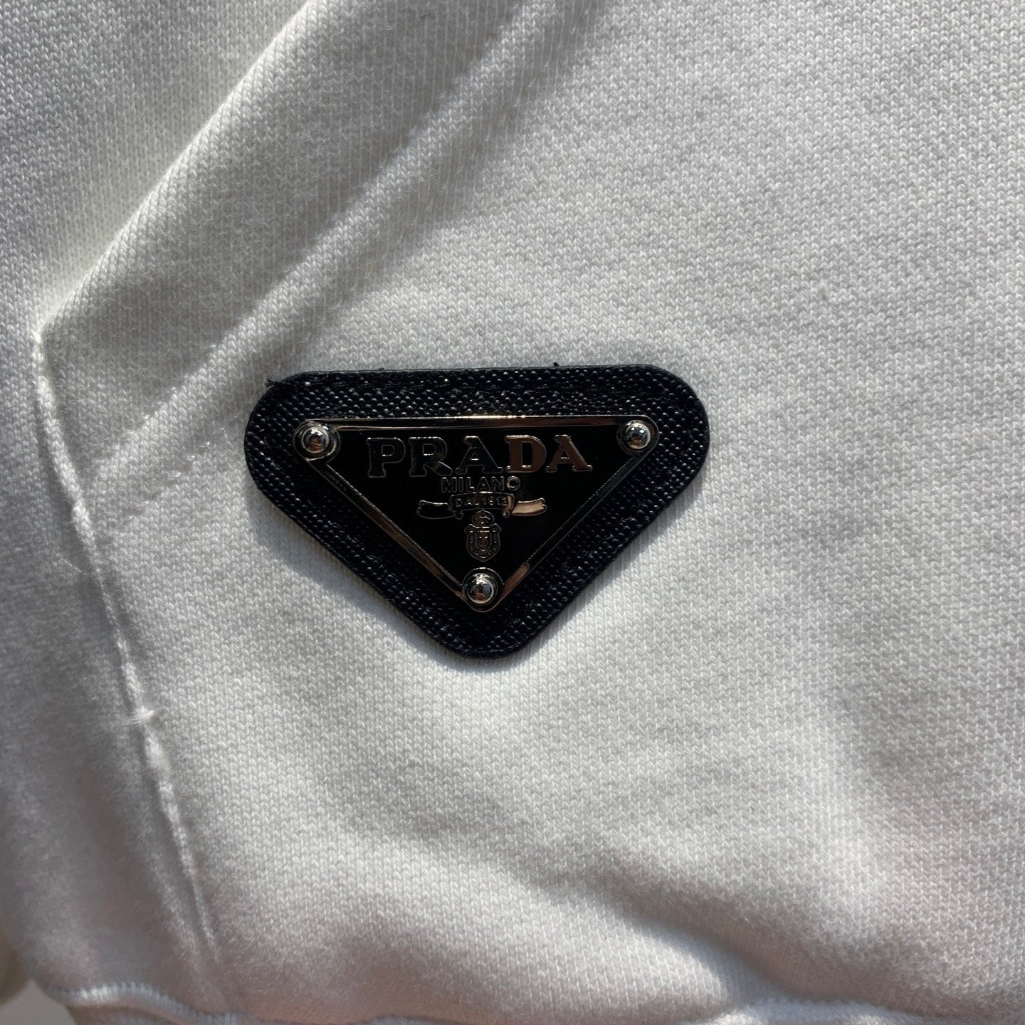Sweat à capuche blanc Prada