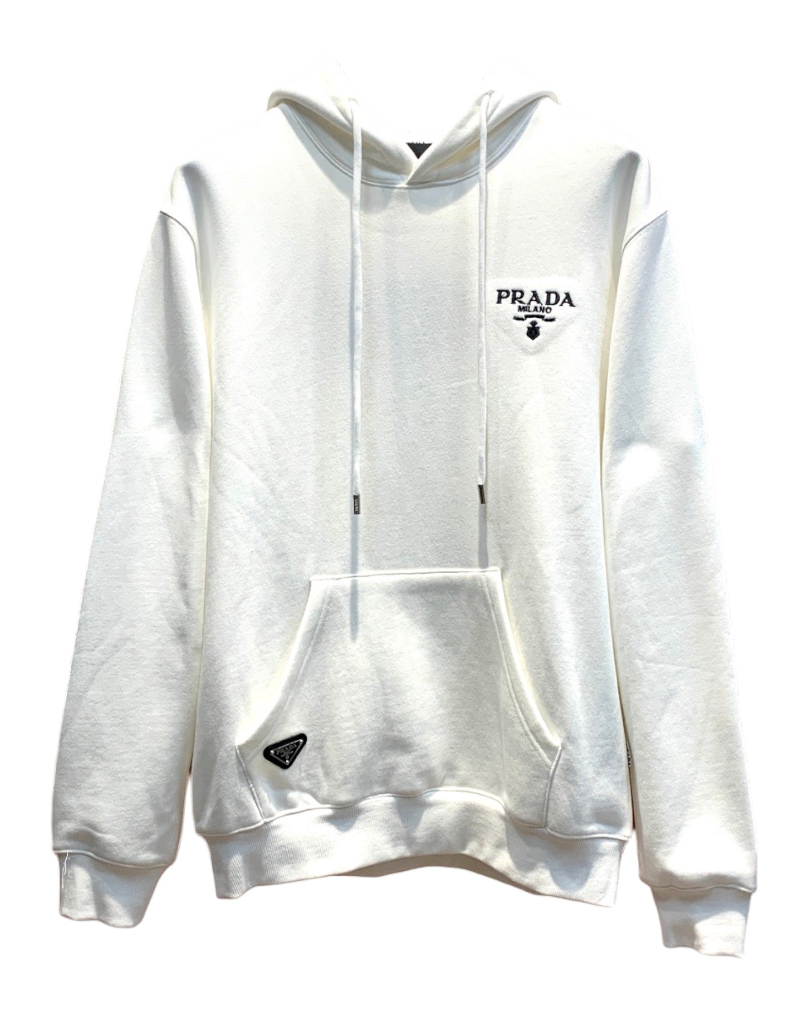 Sweat à capuche blanc Prada