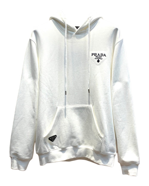 Sweat à capuche blanc Prada