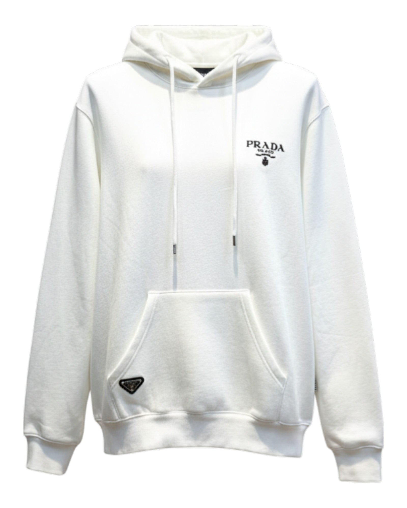 Sweat à capuche blanc Prada